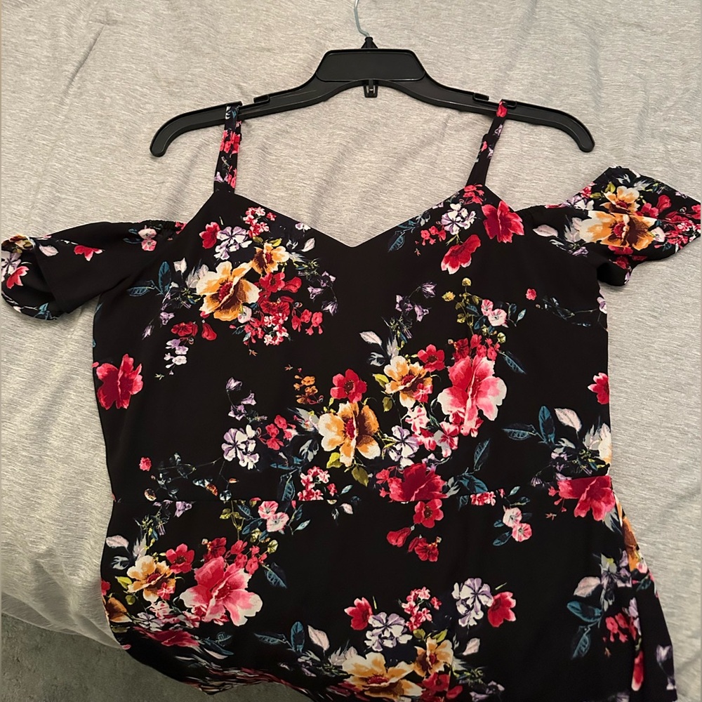 Floral Black Women's Dress